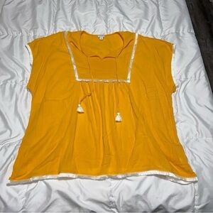 J Crew Yellow Bohemian Beach Swim Cover/Tunic Top 3XL